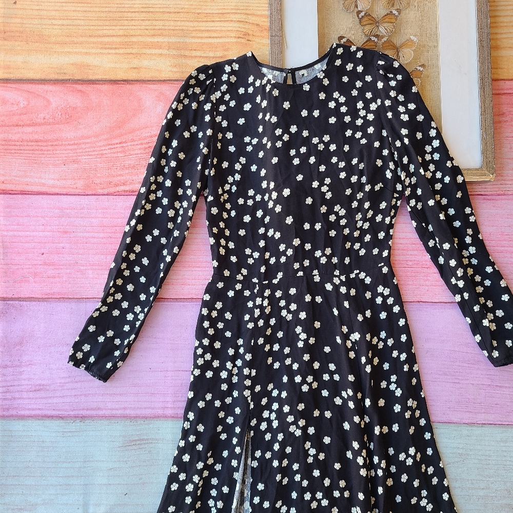 Reformation Black and White Polka Dot Midi Dress - Picture 5 of 10